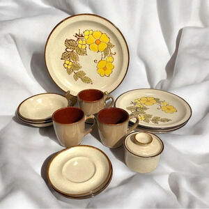 Vintage Yamaka Stoneware Buttertree Dish Set for 3